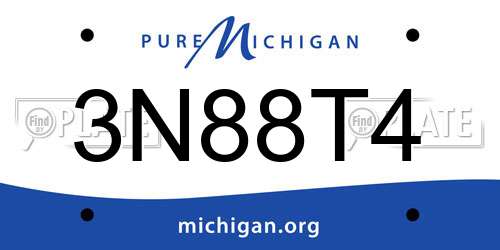 3N88T4 Michigan License Plate