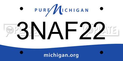 3NAF22 Michigan License Plate