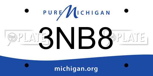 3NB8 Michigan License Plate