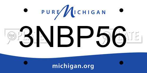 3NBP56 Michigan License Plate