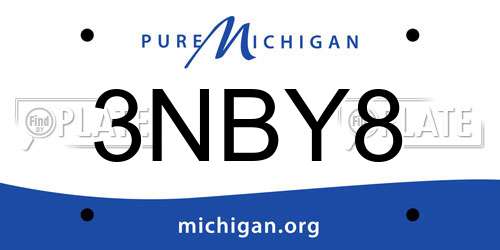3NBY8 Michigan License Plate
