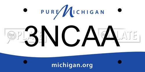 3NCAA Michigan License Plate