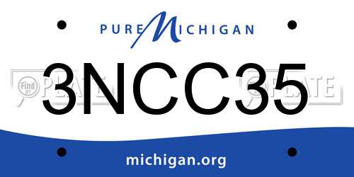 3NCC35 Michigan License Plate