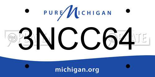 3NCC64 Michigan License Plate