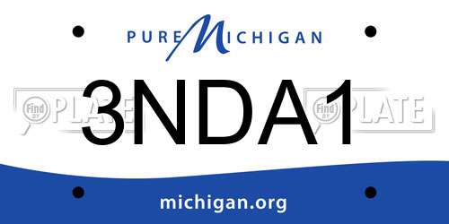 3NDA1 Michigan License Plate
