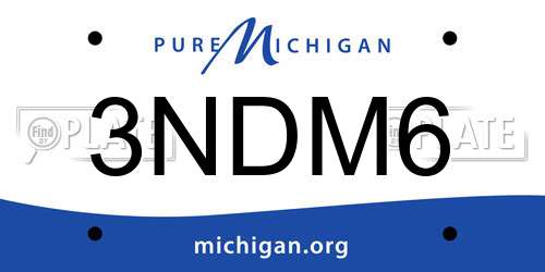 3NDM6 Michigan License Plate