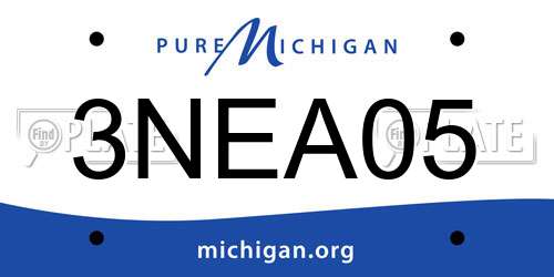 3NEA05 Michigan License Plate