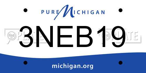 3NEB19 Michigan License Plate