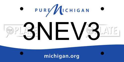 3NEV3 Michigan License Plate