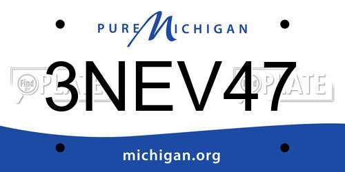 3NEV47 Michigan License Plate