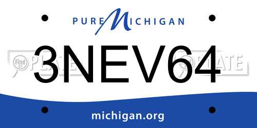 3NEV64 Michigan License Plate