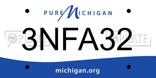 3NFA32 Michigan License Plate
