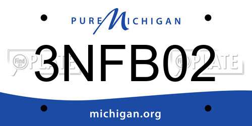 3NFB02 Michigan License Plate