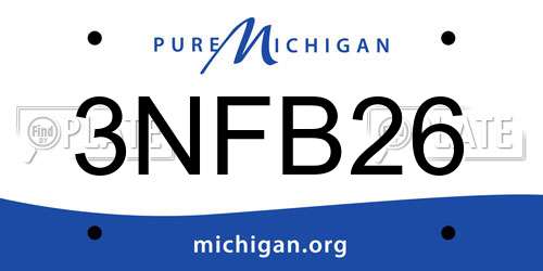 3NFB26 Michigan License Plate