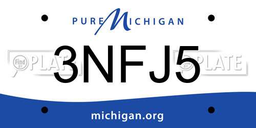 3NFJ5 Michigan License Plate