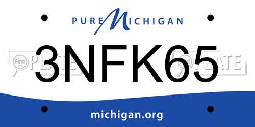 3NFK65 Michigan License Plate