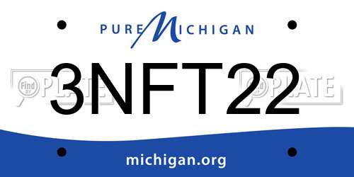3NFT22 Michigan License Plate