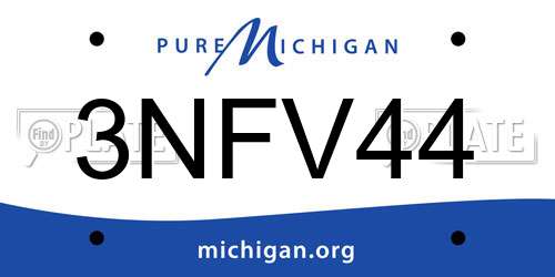 3NFV44 Michigan License Plate