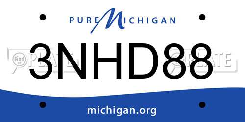 3NHD88 Michigan License Plate