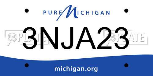 3NJA23 Michigan License Plate