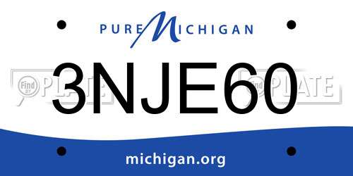 3NJE60 Michigan License Plate
