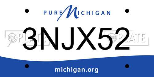 3NJX52 Michigan License Plate