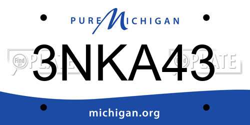 3NKA43 Michigan License Plate