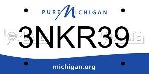 3NKR39 Michigan License Plate