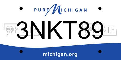 3NKT89 Michigan License Plate