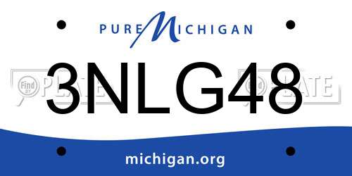 3NLG48 Michigan License Plate