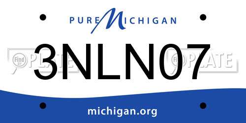 3NLN07 Michigan License Plate