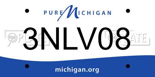 3NLV08 Michigan License Plate