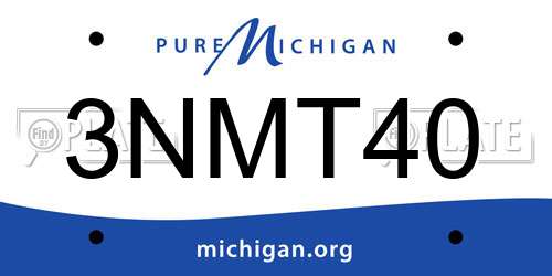 3NMT40 Michigan License Plate