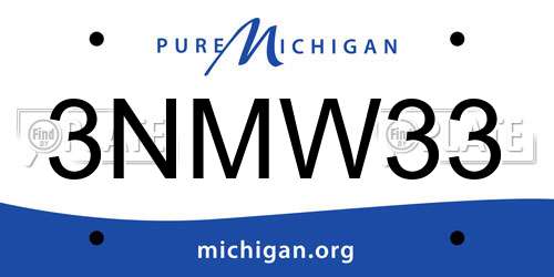 3NMW33 Michigan License Plate
