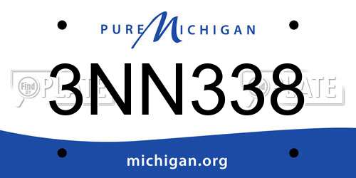 3NN338 Michigan License Plate