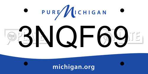 3NQF69 Michigan License Plate