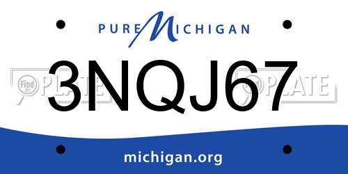 3NQJ67 Michigan License Plate