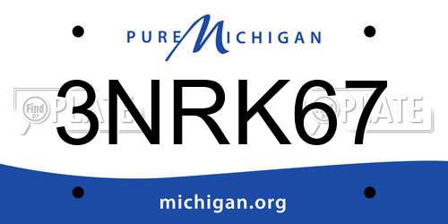 3NRK67 Michigan License Plate