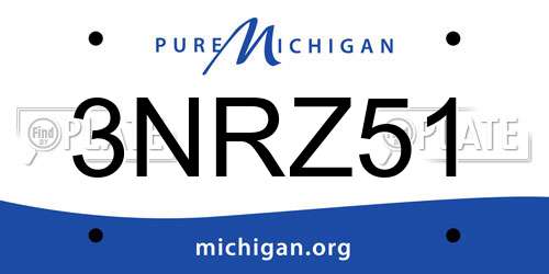 3NRZ51 Michigan License Plate