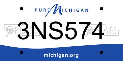 3NS574 Michigan License Plate