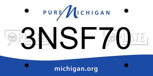 3NSF70 Michigan License Plate