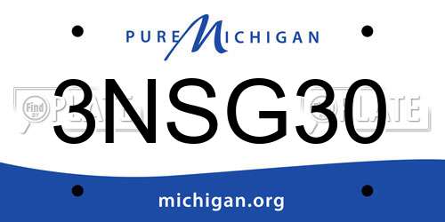 3NSG30 Michigan License Plate