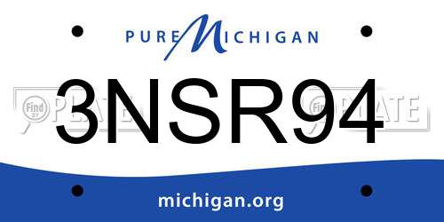 3NSR94 Michigan License Plate