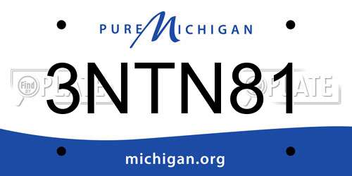 3NTN81 Michigan License Plate