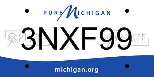 3NXF99 Michigan License Plate
