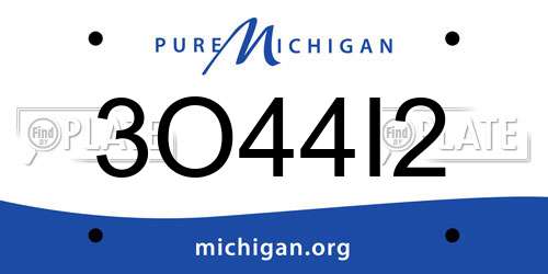 3O44I2 Michigan License Plate