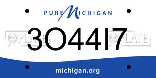 3O44I7 Michigan License Plate