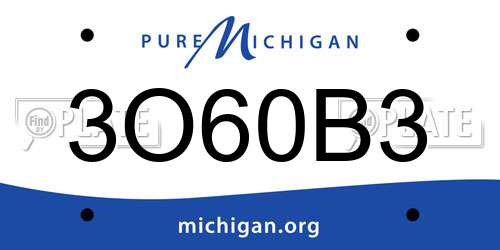 3O60B3 Michigan License Plate