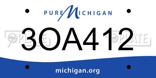 3OA412 Michigan License Plate