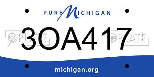 3OA417 Michigan License Plate